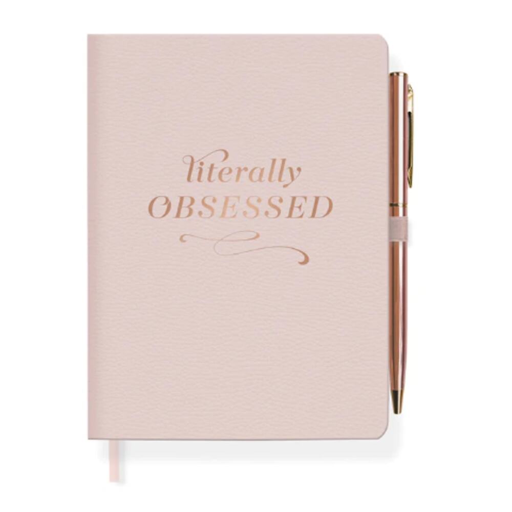 Fringe Studio Faux Luxury Leather Pink Notebook Journal Diary with Pen 192 pages